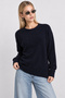 Wool Blend Oversize Knitwear Sweater Lki̇0062 Dark Blue - 2