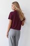 Women's Burgundy High Collar Half Sleeve Knitwear Blouse Alc-X14628 - 5