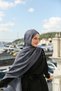 Talia Kibrit Pattern Jacquard Shawl - Smoked - 2