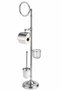 Complete Bathroom Accessory Set with Stand, Chrome Brass Toilet Paper Holder, Toilet Brush, and Towel Holder - 2