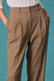 Women's Pleated Ankle-Length Trousers Mink - 2