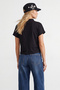 Women's Black High Neck Half Sleeve Knitwear Blouse Alc-X14628 - 5