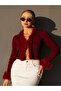 Low-Cut Cardigan with Fur Collar and Sleeves - 4