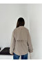 Women's Adjustable Waist Double-Breasted Collar Oversize Seasonal Short Trench Coat - 6