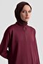 Zipper Detailed Knitwear Tunic Claret Red - 2
