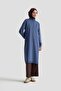 Zipper Detailed Knitwear Tunic Indigo