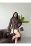 Mock Neck Belted Short Trench Coat - 4