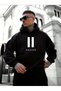 Erkek Pause Print Design Trendy Oversize Hooded Sweatshirt Relaxed Fit Casual Sports