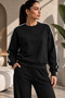 Two-Thread Crew Neck Sweatshirt with Stripe Detail - 2