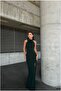 Bicycle Slit Fish Tail Evening Dress with Collar Cutout