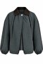 Petrol Blue Velvet Collared Plaid Trench - 9766