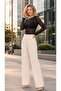 Women's Black Lace Look Transparent Long Sleeve Stylish Blouse - 8