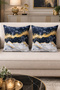 Set of 2 Decorative Throw Pillow Covers 43X43 cm Digital Printed Black Gold Marble Pattern - 2