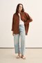 Women's Organic Cotton Oversize Robe Shirt Red Brown - 3