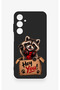 Samsung A55 Compatible Cute Raccoon Patterned Silicone Case - 2