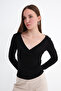 V-Neck Long Sleeve Blouse B1964 - 3