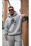 Men's Lion Print Design Trendy Oversize Hooded Sweatshirt Relaxed Fit Casual Sports
