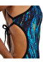 Women's Training Swimsuit Crosscut Tieback Aurora Blue Rainbow - 7