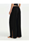 Black Drawstring Waist Slit Pants - 2