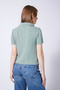 Polo Collar Button Detail Tricot Blazer Mint - 4