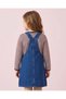 Girls Blue Badge Detail Pinafore Dress Set 2 Piece - 3