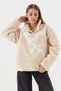 Zippered Fleece Sweatshirt Ekru