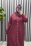 Women's Clothing Plus Size Buttoned Diamond Pattern Long Cardigan 2 - 8