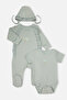Interlock Bootie Jumpsuit Set 3-Piece (Cute Girl) Mint