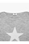 Star Patterned Loose Fit Boat Neck Long Sleeve Knitwear Sweater - 3