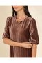 Women Brown Pleated Midi Dress - 2