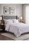 White 3 Piece Floral Printed Duvet Cover Set