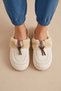 Women's Ecru Suede Lace Detailed Furry House Slippers 3 cm Byndmtfkurkbagcik - 7