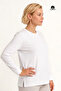 Women's Belinda Basic, Long Sleeve, Regular Fit, Slit, O-Neck, Cotton T-Shirt White - 2
