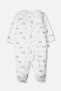 Organic Interlock Jumpsuit with Booties (Organic Dream) Ecru
