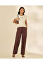 Women Brown Long Length Pull On Pants - 2