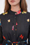 Women's Patterned Long Hijab Dress 2586 - D. Black - 2