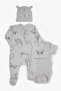 Interlock Bootie Jumpsuit Set 3-Piece (Best Friends) Gray