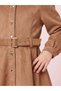 Girls Brown Belted Shirt Dress - 4