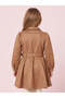 Girls Brown Belted Shirt Dress - 3