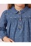 Girls Blue Jacquard Peter Pan Collar Dress - 4