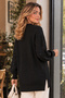 Sweater with Stone Detail on Sleeves K6033 Black - 3