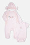 Interlock Bootie Jumpsuit Set 3-Piece (Cute Girl) Pink