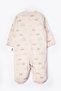 Organic Interlock Jumpsuit with Booties (Organic Dream) Beige - 2