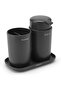 Renew 3-Piece Bathroom Accessory Set Soap Dish, Toothbrush Holder and Tray, Black - 2