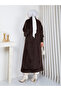 Stylish Coat with Hidden Buttons, Ribbed Sleeves and Fok Fabric by Hakim Yaka - 8