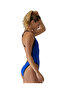 Women's Training Swimsuit Wide Strap Open Back Solid Royal Navy Blue - 4