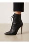 Genuine Leather Lace-Up Zippered Boots Women's Shoes