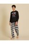 Senior Boys Black Printed Night Suit