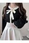 Women's Knitwear Cardigan with Ribbon Detail and Pearl Embroidery - 4