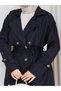 Women's Waterproof Trench Coat with Buttons, Belt, and Pockets - 4